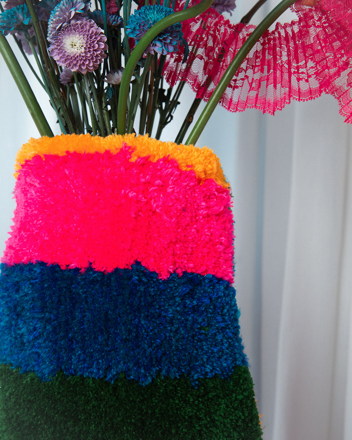 Rainbow Tufted Vase