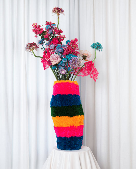 Rainbow Tufted Vase