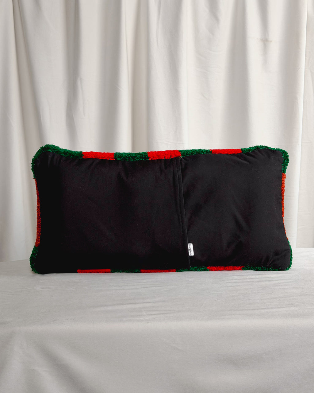 Green and Red Rattlesnake Tufted Pillow Cover