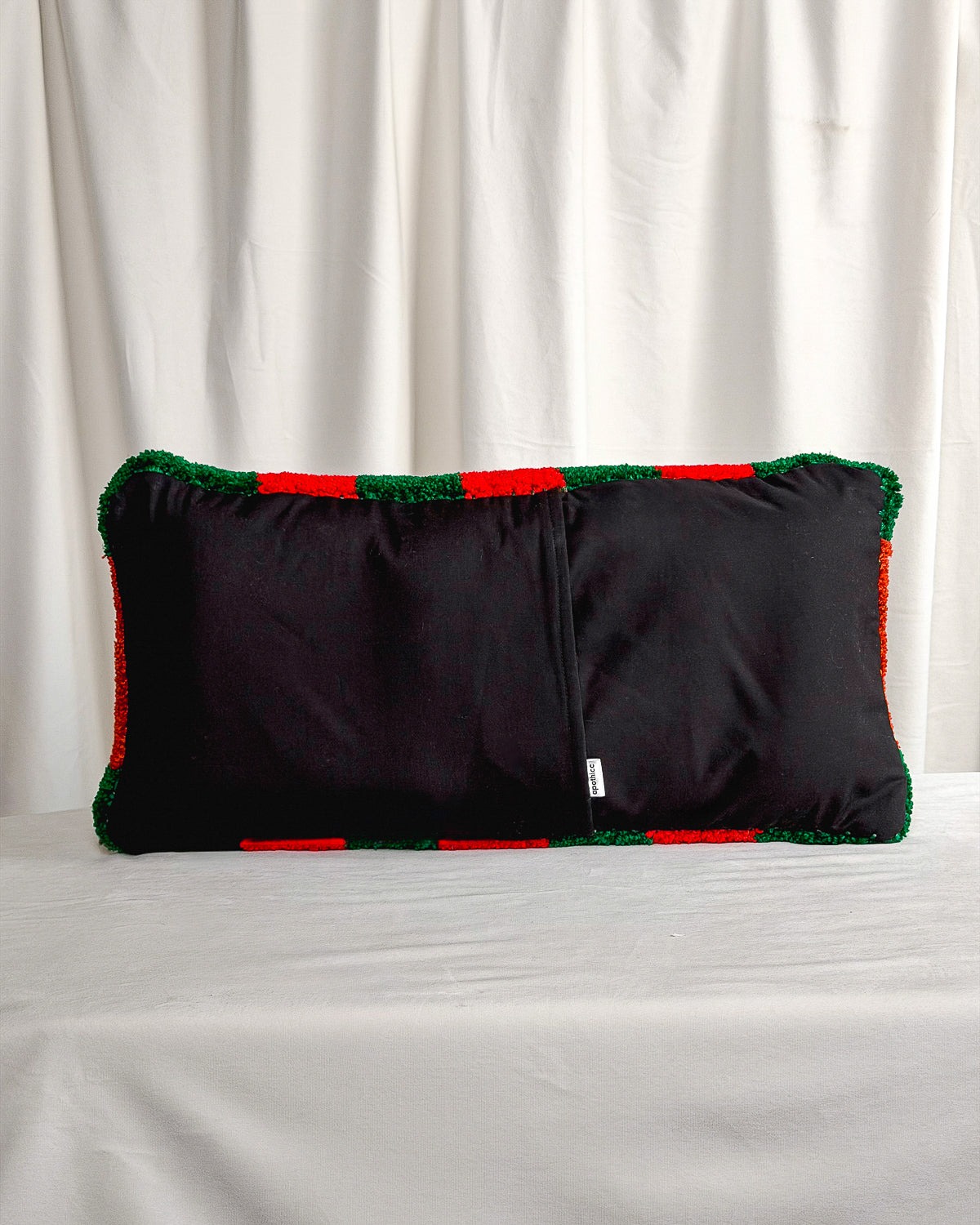 Green and Red Rattlesnake Tufted Pillow Cover