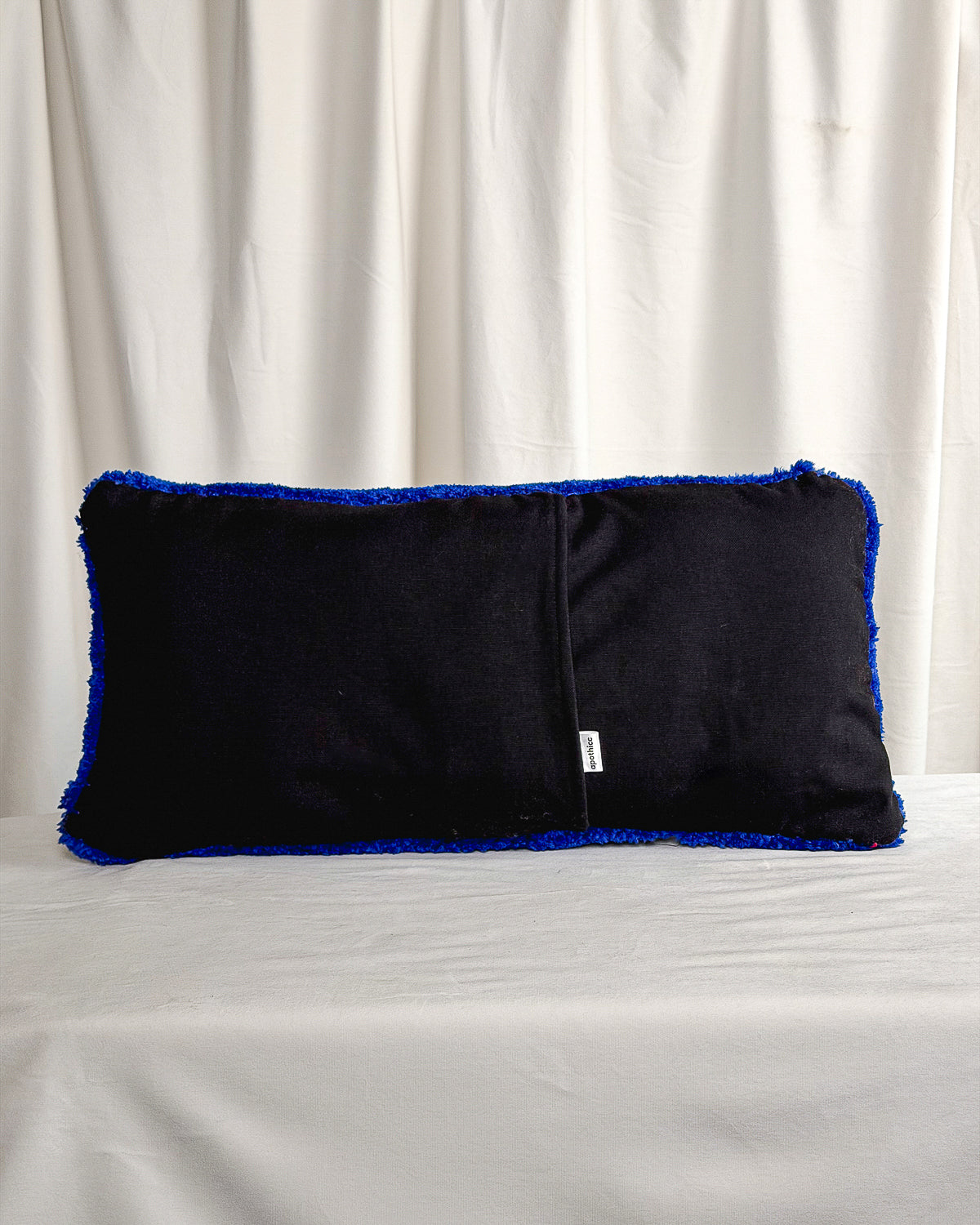 Cobalt Heart Eyes Tufted Pillow Cover