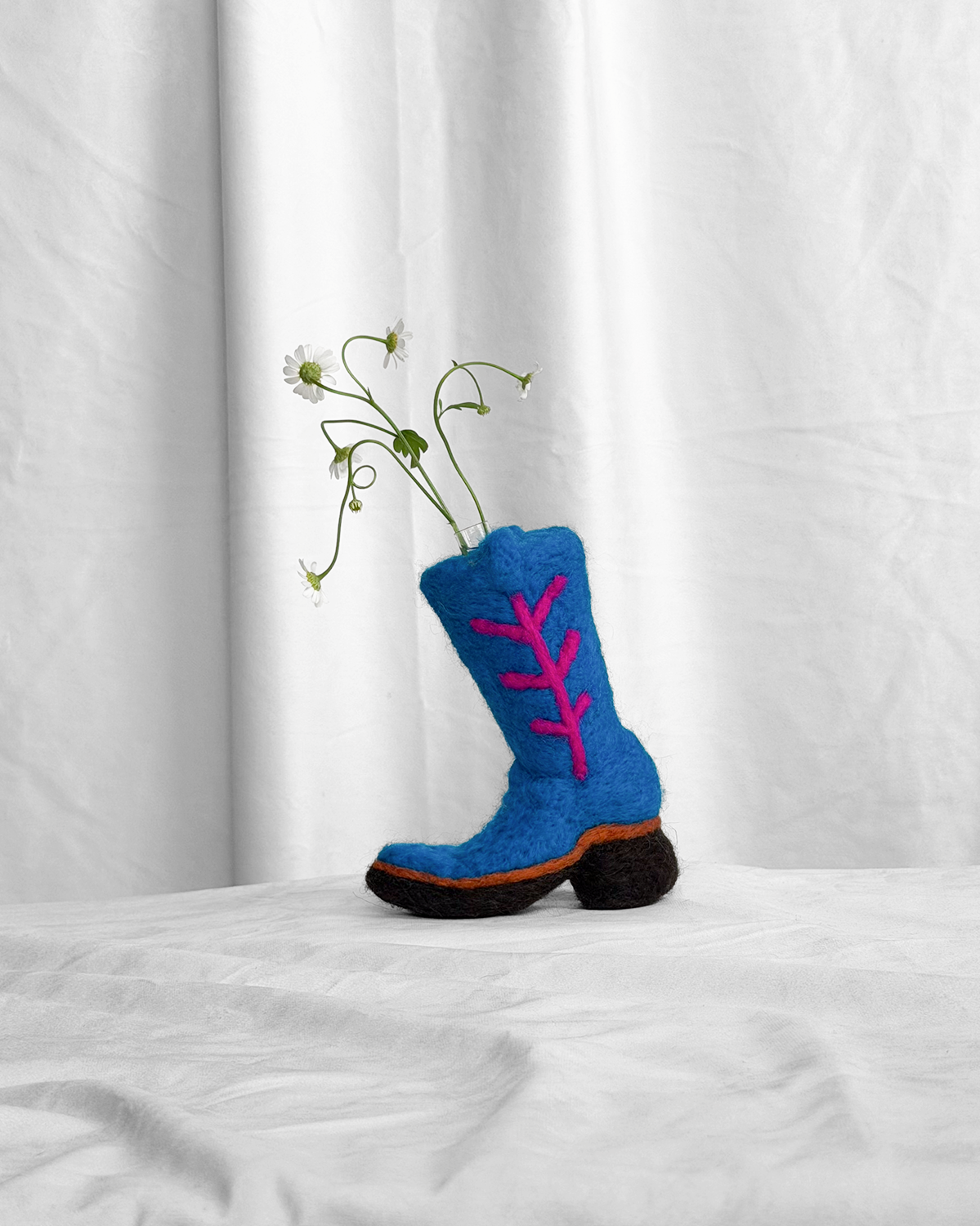 Blue Boot Bud Vase