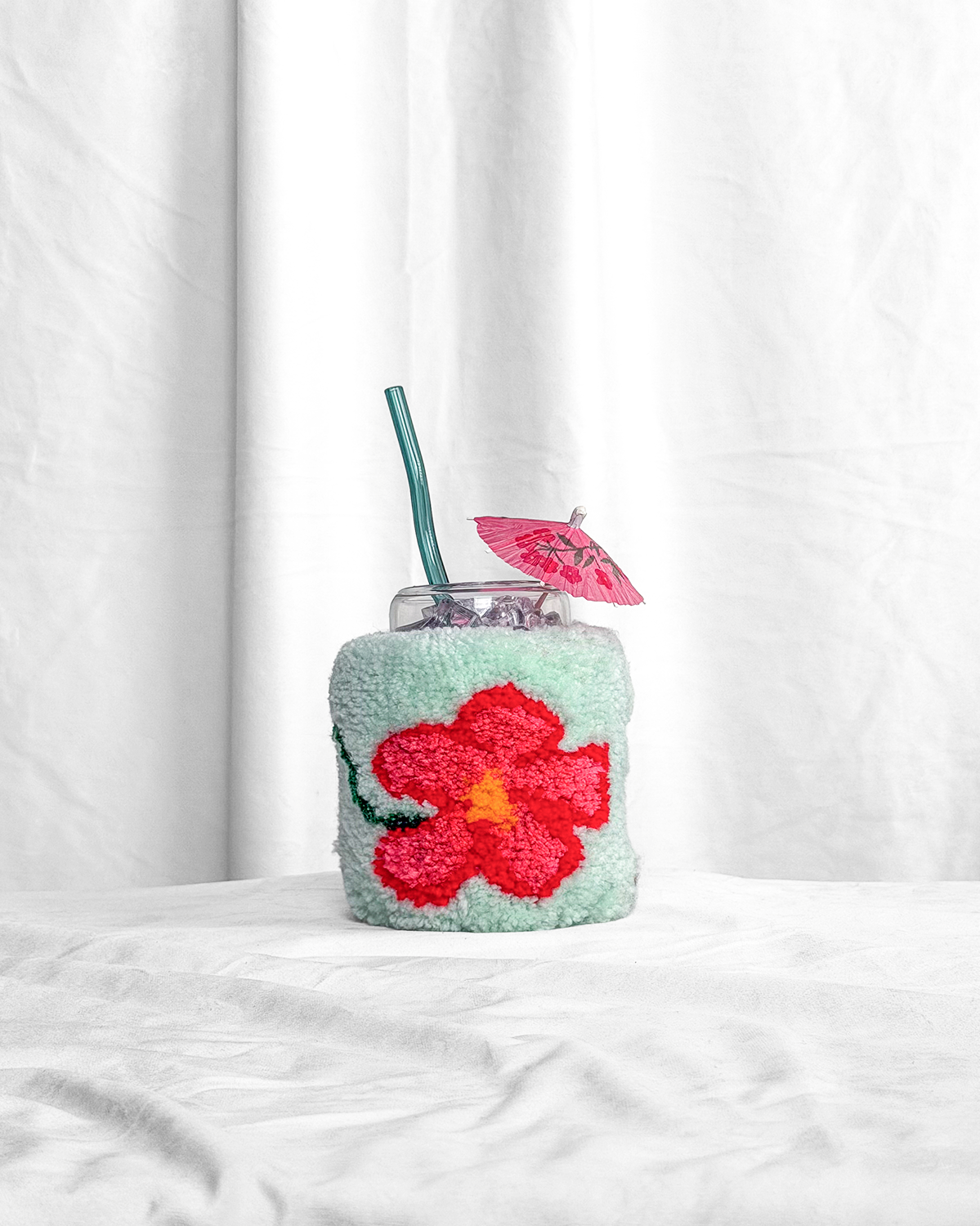Seafoam Flower Koozie