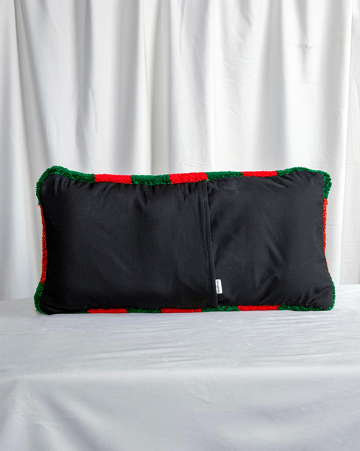 Green and Red Rattlesnake Tufted Pillow Cover