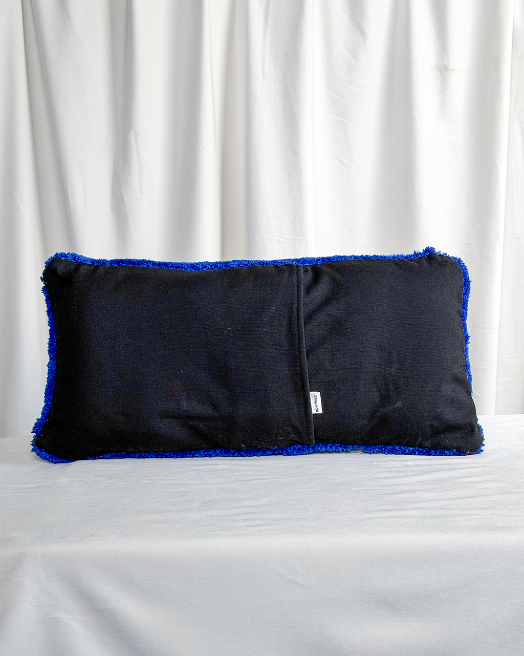 Cobalt Heart Eyes Tufted Pillow Cover