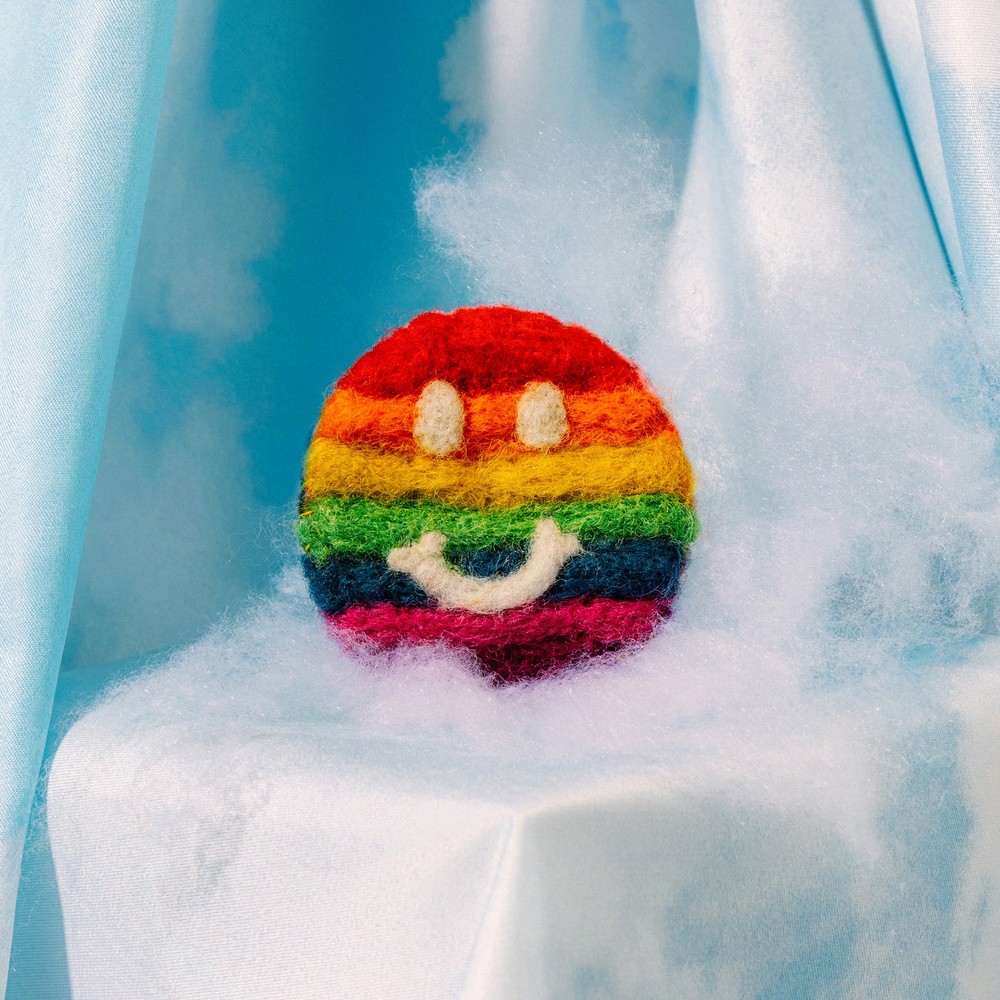 Smiley Pride Felt Pin